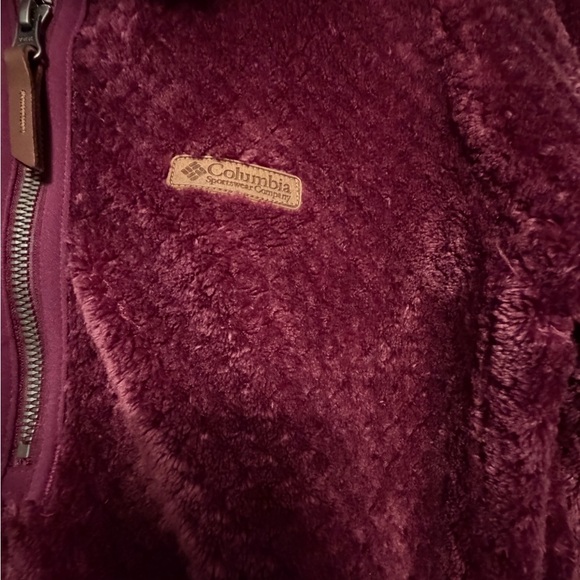 Columbia Burgundy Fleece Pullover Small - Picture 2 of 5